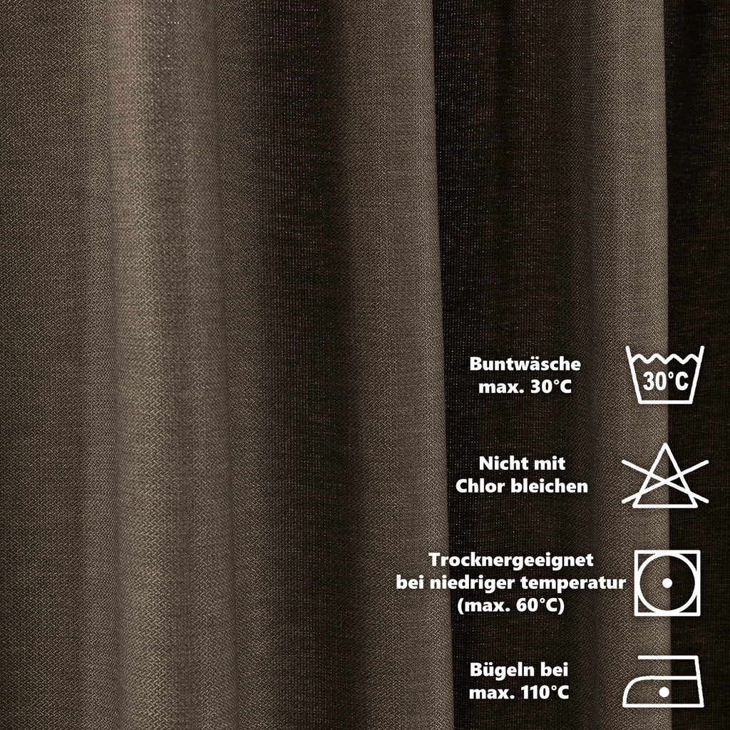 Linen Texture Pinch Pleated Curtain Single Panel - Mink