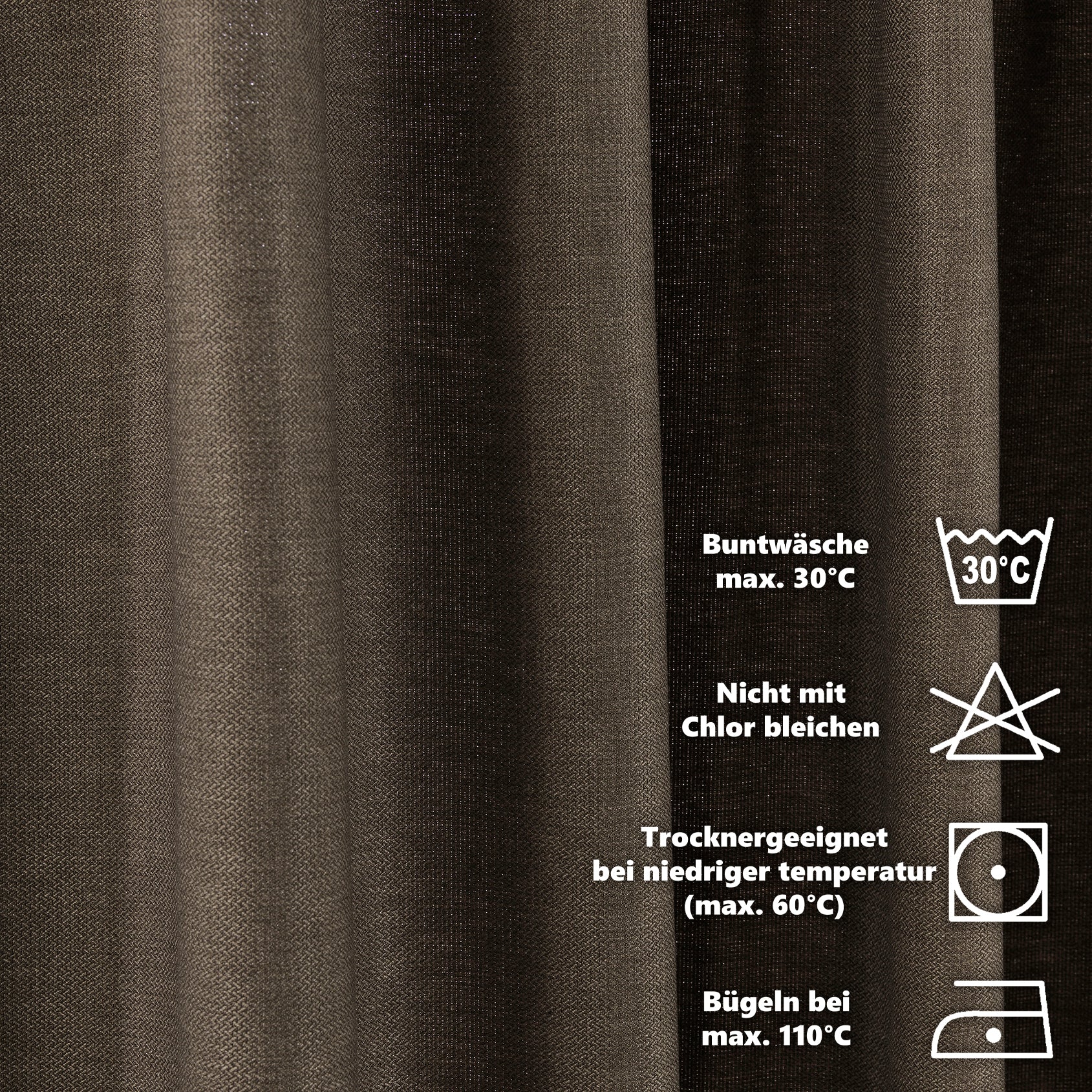 Linen Texture Pinch Pleated Curtain Single Panel - Mink