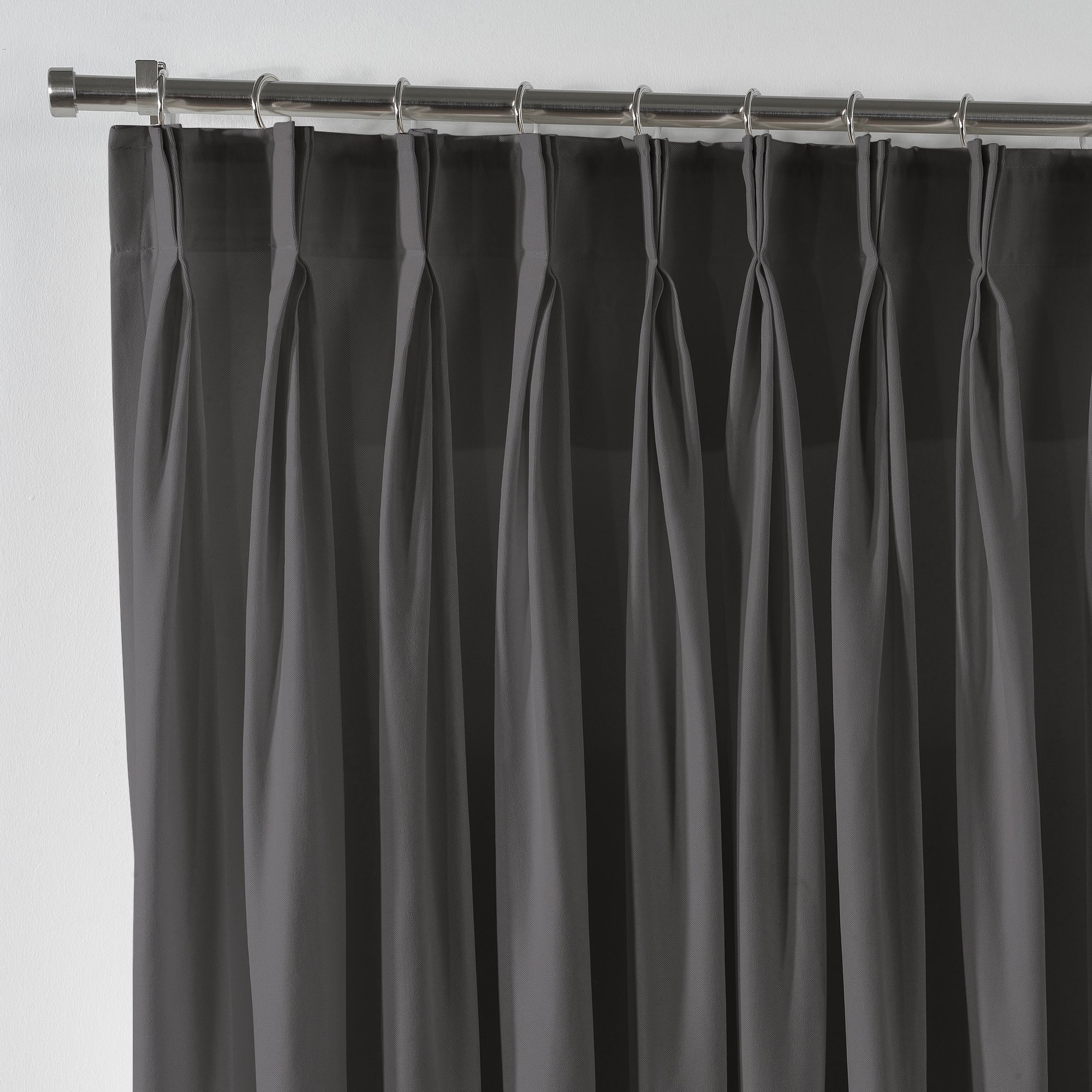Linen Texture Pinch Pleated Curtain Single Panel - Light Grey