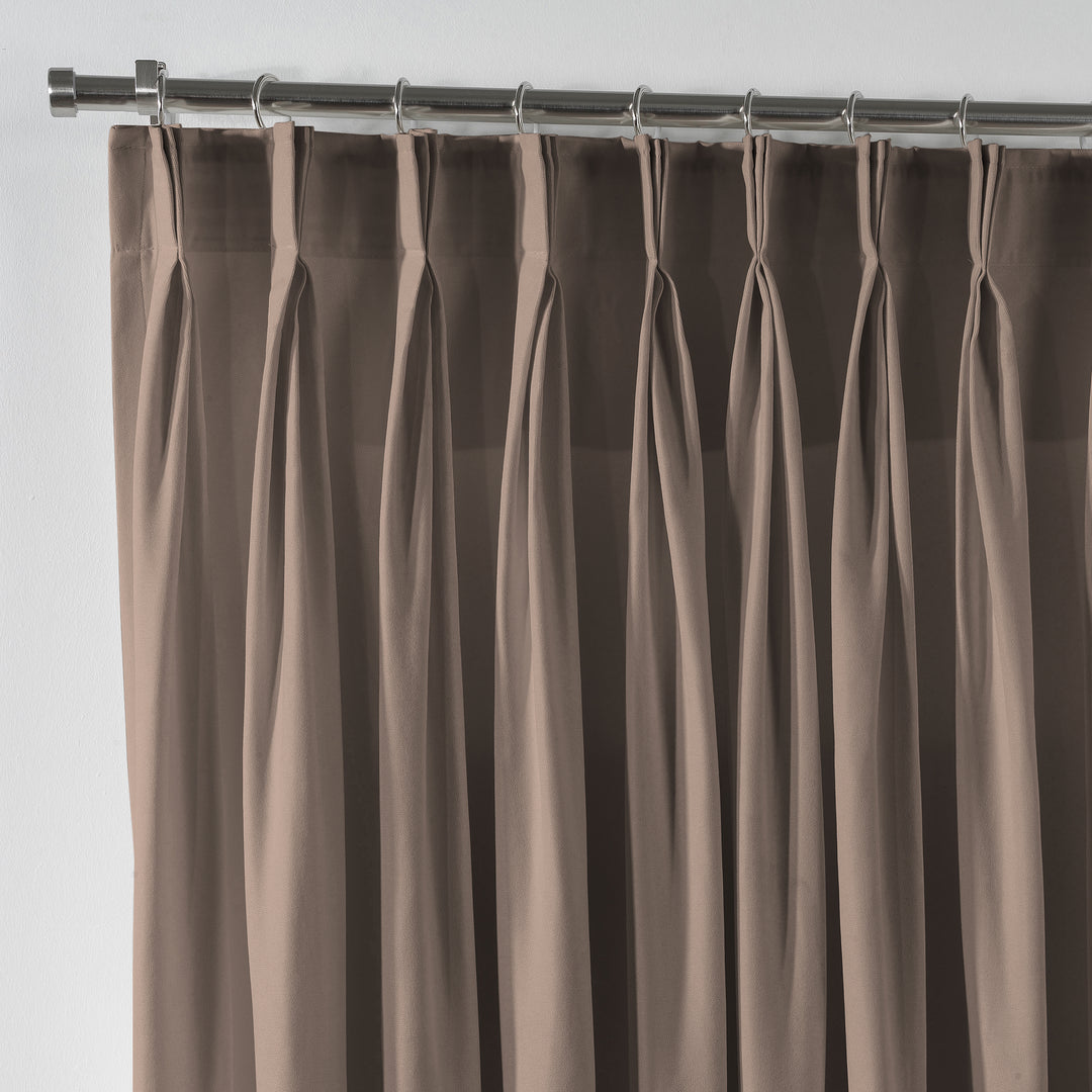 Linen Texture Pinch Pleated Curtain Single Panel - Barley