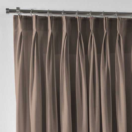 Linen Texture Pinch Pleated Curtain Single Panel - Barley