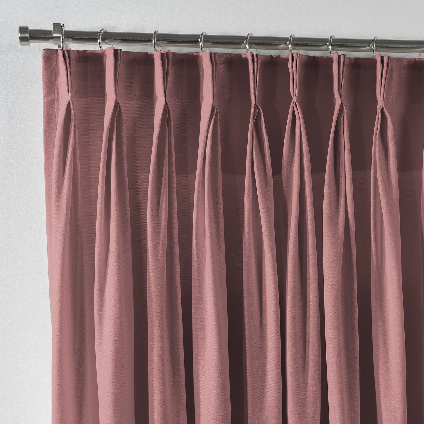 Linen Texture Pinch Pleated Curtain Single Panel - Rose Pink