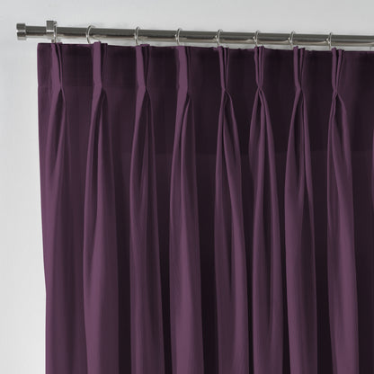 Linen Texture Pinch Pleated Curtain Single Panel - Purple