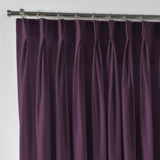 Linen Texture Pinch Pleated Curtain Single Panel - Purple