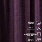 Linen Texture Pinch Pleated Curtain Single Panel - Purple