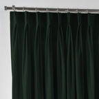 Linen Texture Pinch Pleated Curtain Single Panel - Duck Green