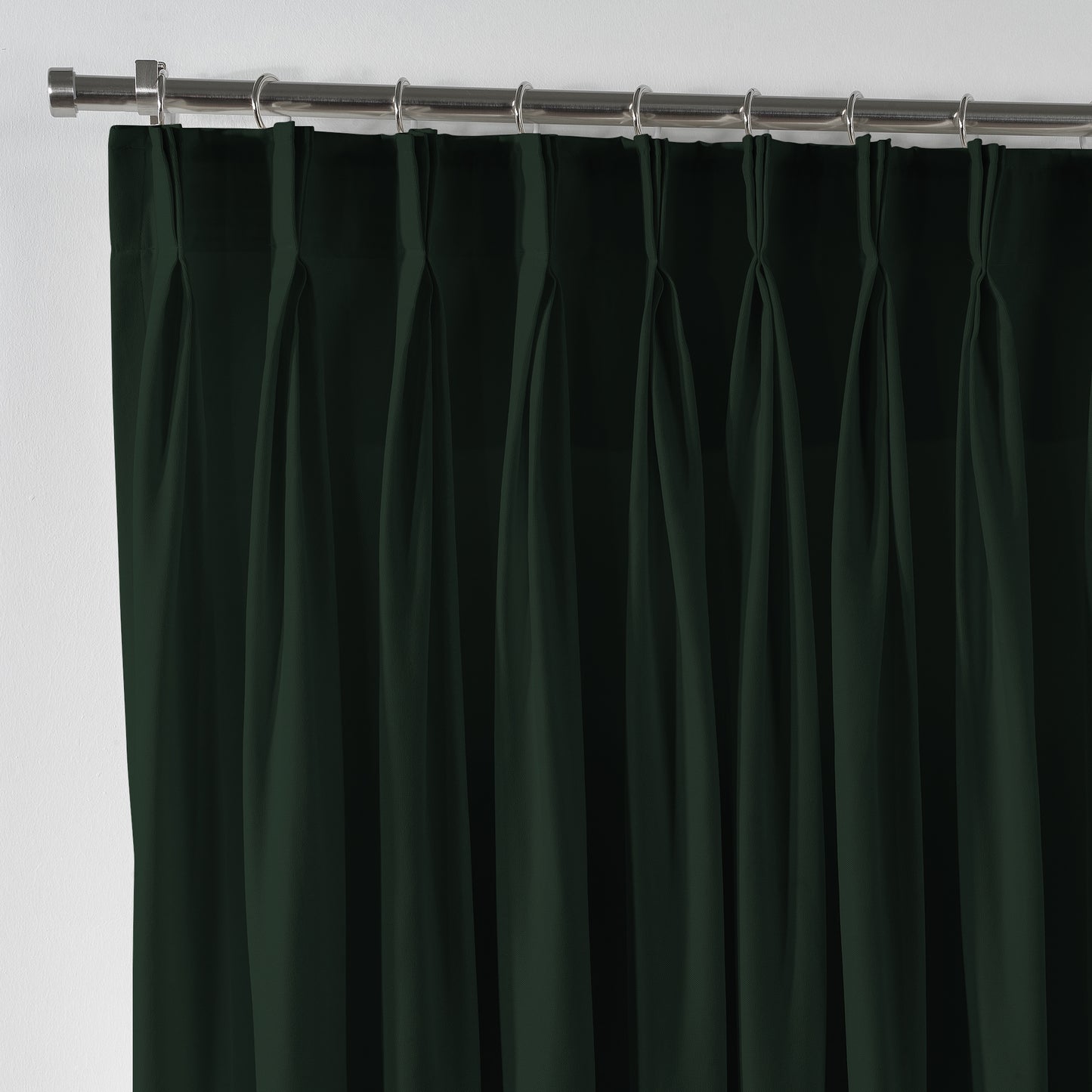 Linen Texture Pinch Pleated Curtain Single Panel - Duck Green