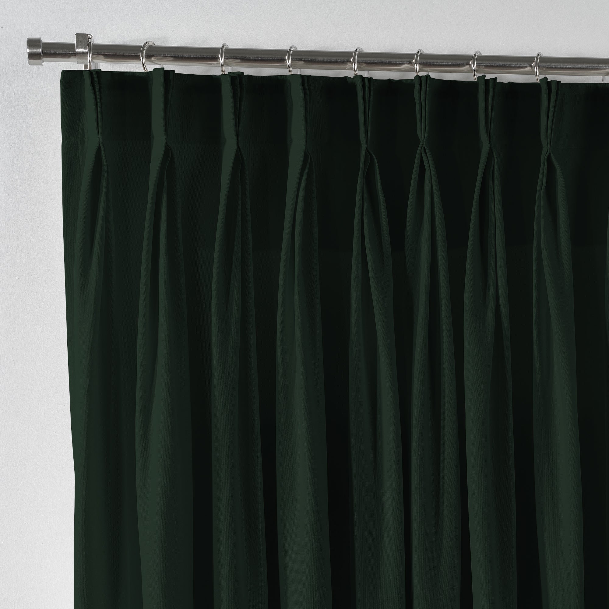 Linen Texture Pinch Pleated Curtain Single Panel - Duck Green