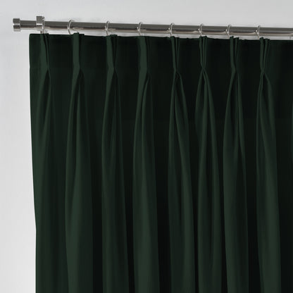 Linen Texture Pinch Pleated Curtain Single Panel - Duck Green