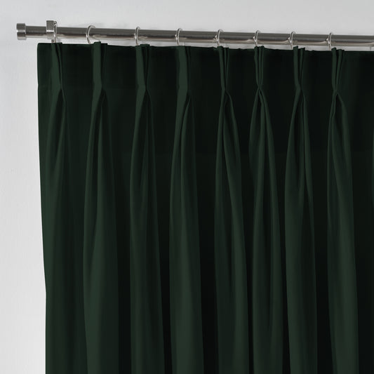Linen Texture Pinch Pleated Curtain Single Panel - Duck Green