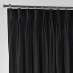 Linen Texture Pinch Pleated Curtain Single Panel - Anthracite