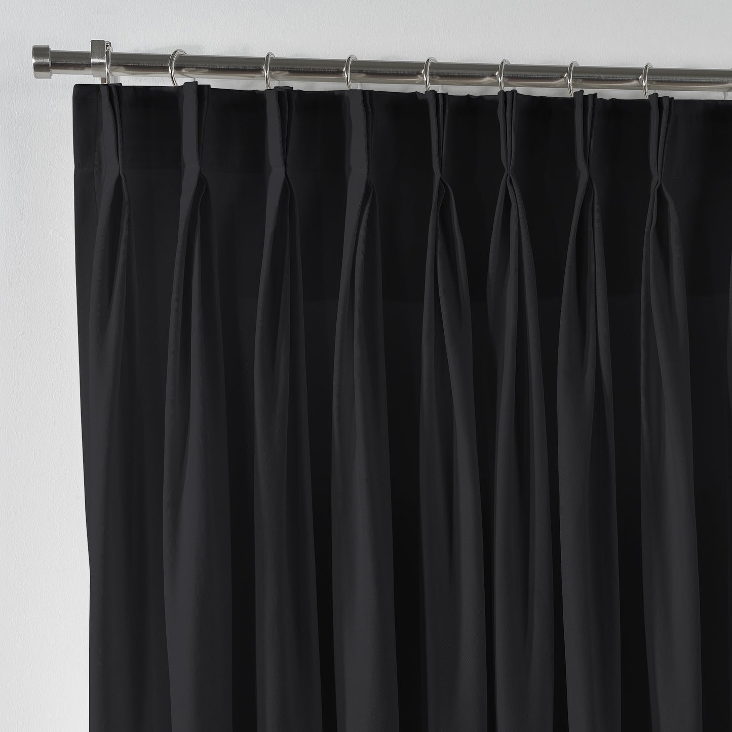Linen Texture Pinch Pleated Curtain Single Panel - Anthracite