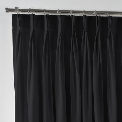 Linen Texture Pinch Pleated Curtain Single Panel - Anthracite