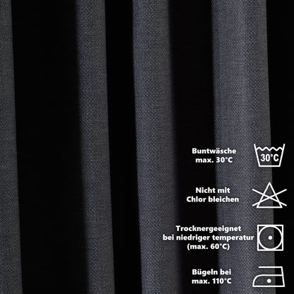 Linen Texture Tablecloths, Tabletop & Napkins - Anthracite