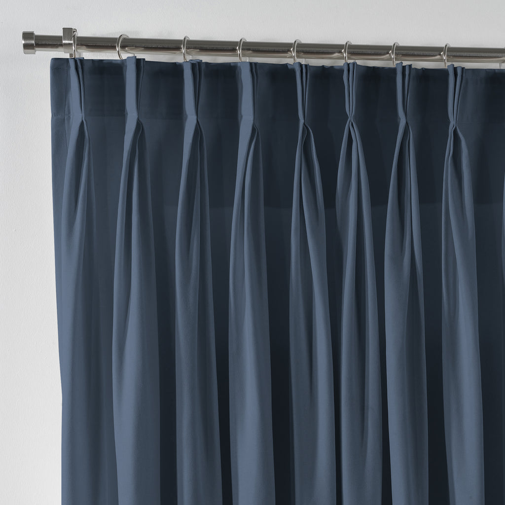 Linen Texture Pinch Pleated Curtain Single Panel - Sky Blue