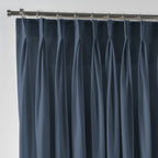 Linen Texture Pinch Pleated Curtain Single Panel - Sky Blue