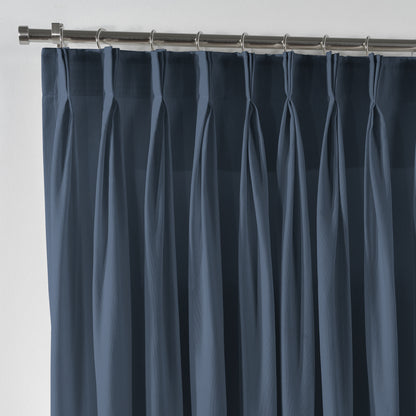 Linen Texture Pinch Pleated Curtain Single Panel - Sky Blue
