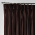 Linen Texture Pinch Pleated Curtain Single Panel - Brown