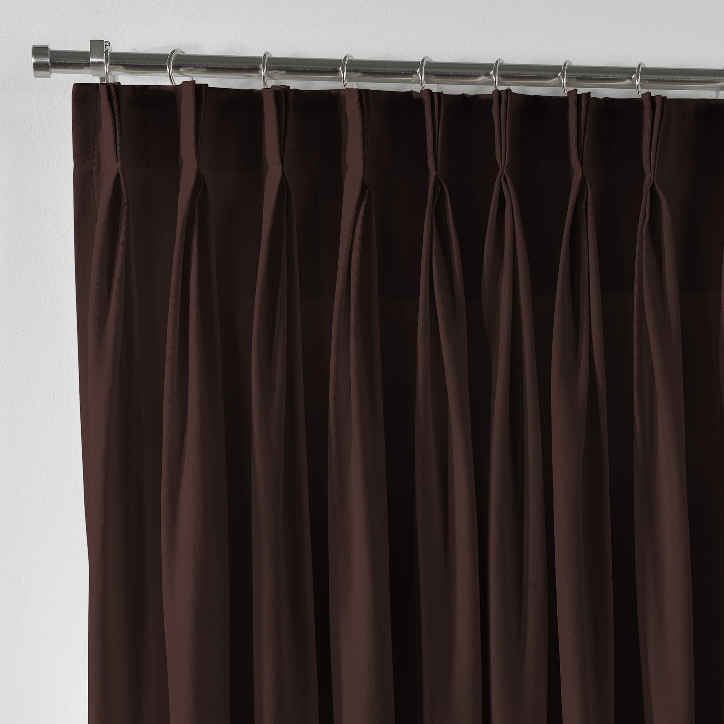 Linen Texture Pinch Pleated Curtain Single Panel - Brown