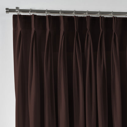 Linen Texture Pinch Pleated Curtain Single Panel - Brown