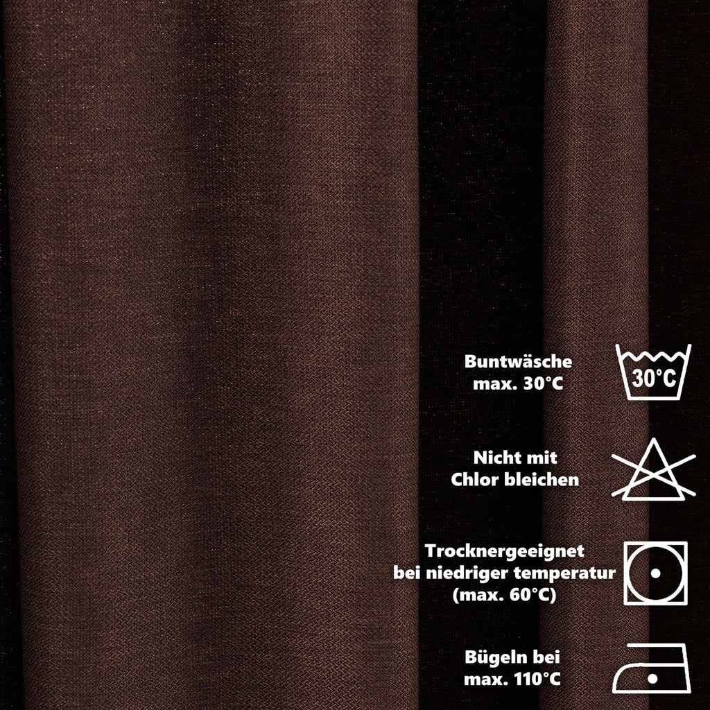 Linen Texture Pinch Pleated Curtain Single Panel - Brown