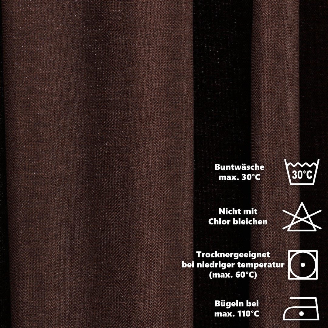 Linen Texture Kitchen Valances Set of 3 - Brown