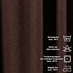 Linen Texture Pinch Pleated Curtain Single Panel - Brown