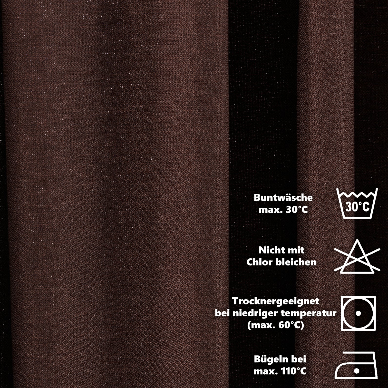 Linen Texture Pinch Pleated Curtain Single Panel - Brown