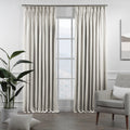 Linen Texture Pinch Pleated Curtain Single Panel - White