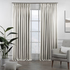 Linen Texture Pinch Pleated Curtain Single Panel - White
