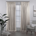 Linen Texture Pinch Pleated Curtain Single Panel - Cream