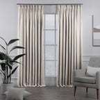 Linen Texture Pinch Pleated Curtain Single Panel - Cream
