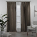 Linen Texture Pinch Pleated Curtain Single Panel - Mink