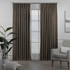 Linen Texture Pinch Pleated Curtain Single Panel - Mink
