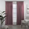 Linen Texture Pinch Pleated Curtain Single Panel - Rose Pink