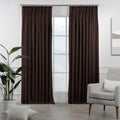 Linen Texture Pinch Pleated Curtain Single Panel - Brown