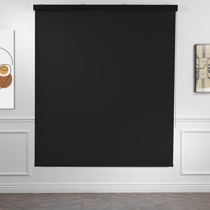 Metallic Cord loop Roller Blind Room Darkening & Blackout Window Shades - Black