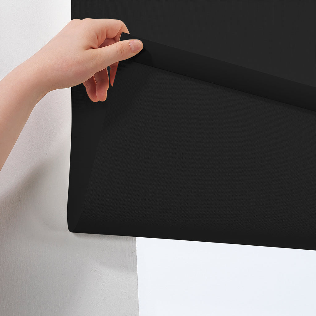 Metallic Cord loop Roller Blind Room Darkening & Blackout Window Shades - Black