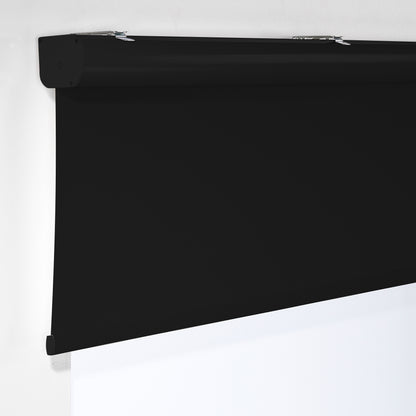 Metallic Cord loop Roller Blind Room Darkening & Blackout Window Shades - Black
