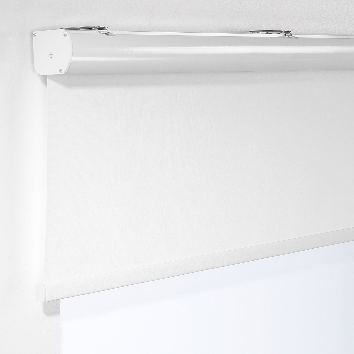 Metallic Cord loop Roller Blind Room Darkening & Blackout Window Shades - White