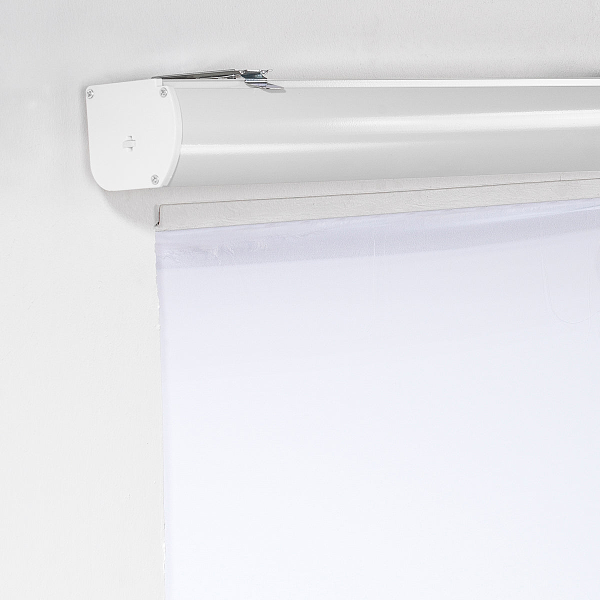 Metallic Cord loop Roller Blind Room Darkening & Blackout Window Shades - White