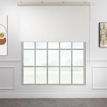 Metallic Cord loop Roller Blind Blackout & Room Darkening Window Shades - Black
