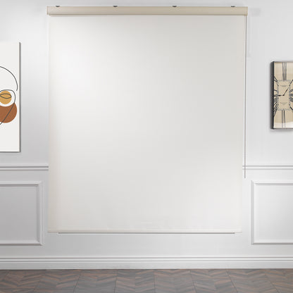 Metallic Cord loop Roller Blind Room Darkening & Blackout Window Shades - Off White