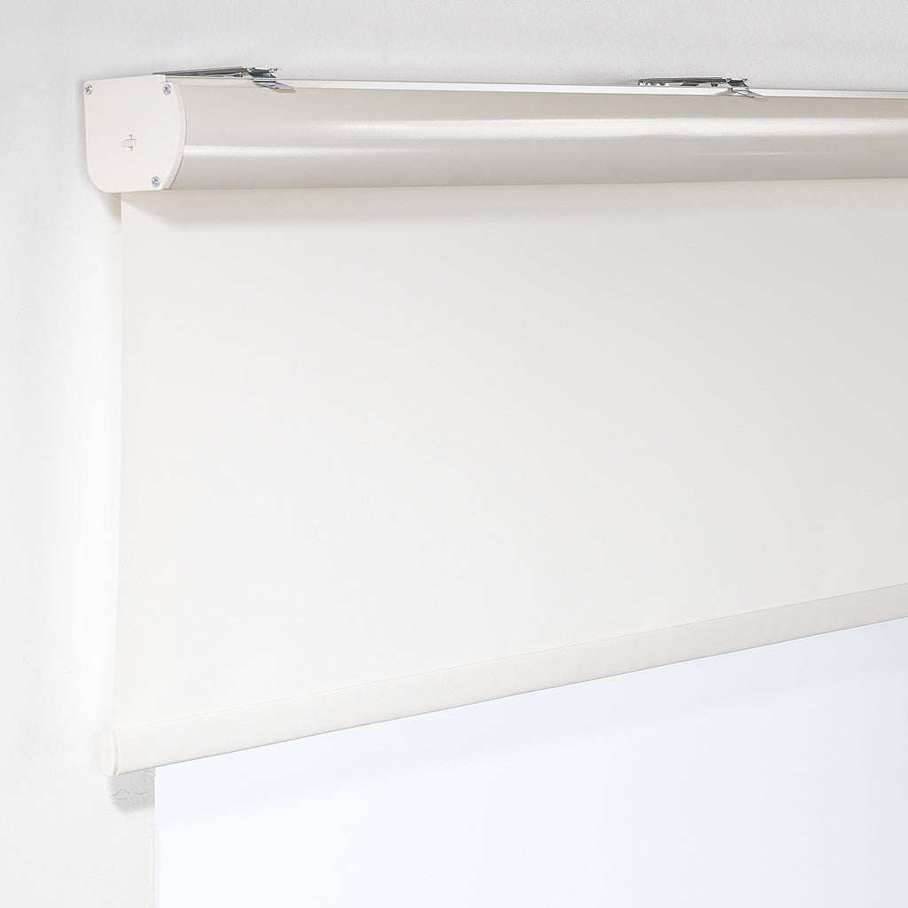 Metallic Cord loop Roller Blind Room Darkening & Blackout Window Shades - Off White