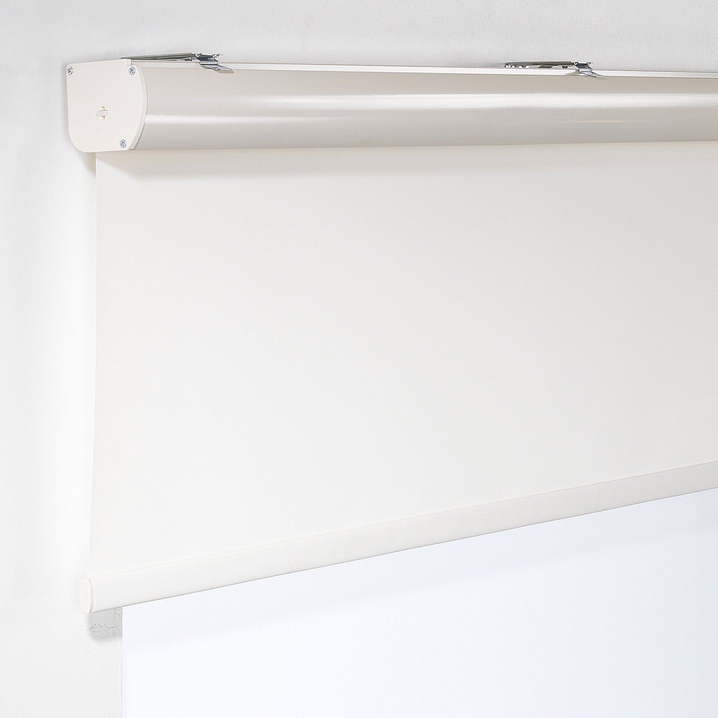 Metallic Cord loop Roller Blind Room Darkening & Blackout Window Shades - Off White