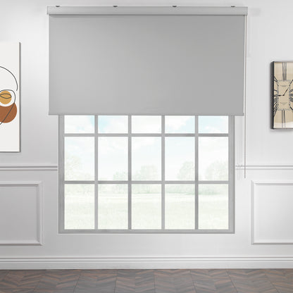 Metallic Cord loop Roller Blind Blackout & Room Darkening Window Shades - Black