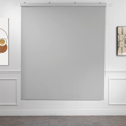 Metallic Cord loop Roller Blind Room Darkening & Blackout Window Shades - Light Grey