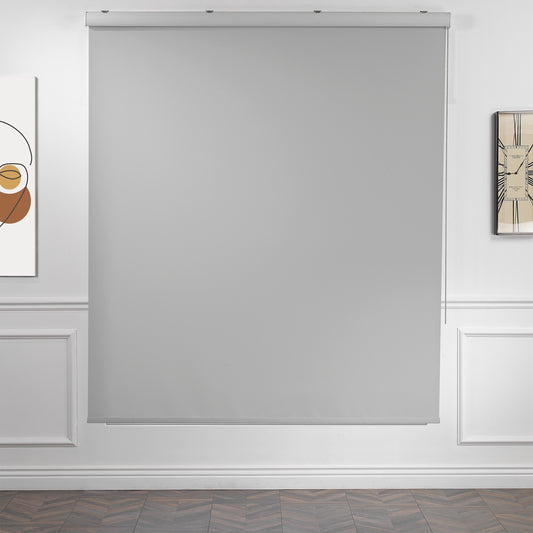 Metallic Cord loop Roller Blind Room Darkening & Blackout Window Shades - Light Grey