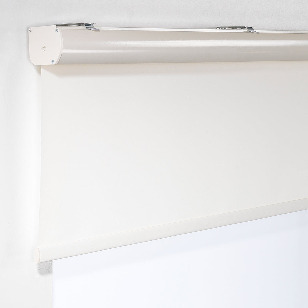 Metallic Cord loop Roller Blind Room Darkening &amp; Blackout Window Shades - Ecru