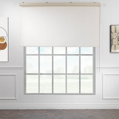 Metallic Cord loop Roller Blind Blackout & Room Darkening Window Shades - Black